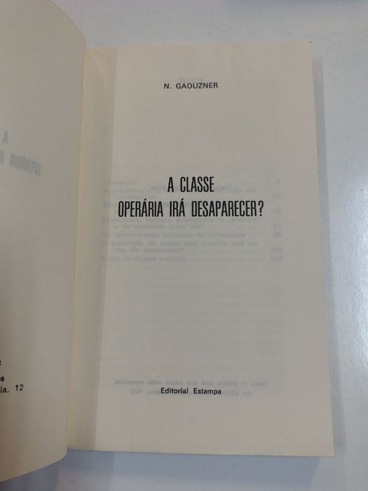 A classe operária irá desaparecer?, de N. Gaouzner