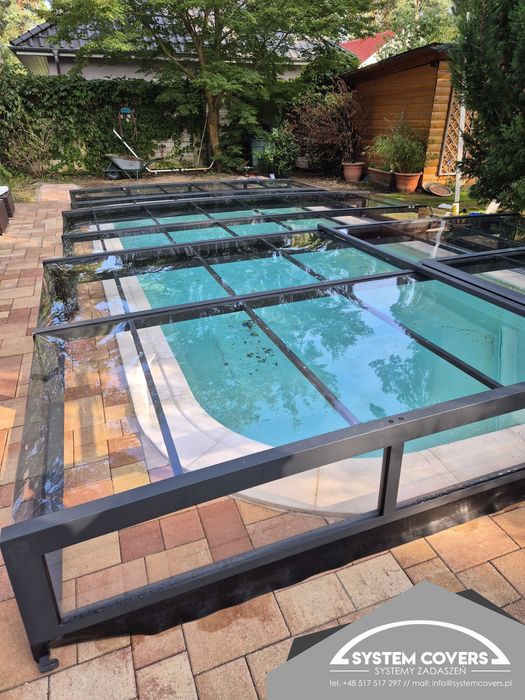Zadaszenie basenowe, basenu, 370 x 850 x 65 cm - System Covers