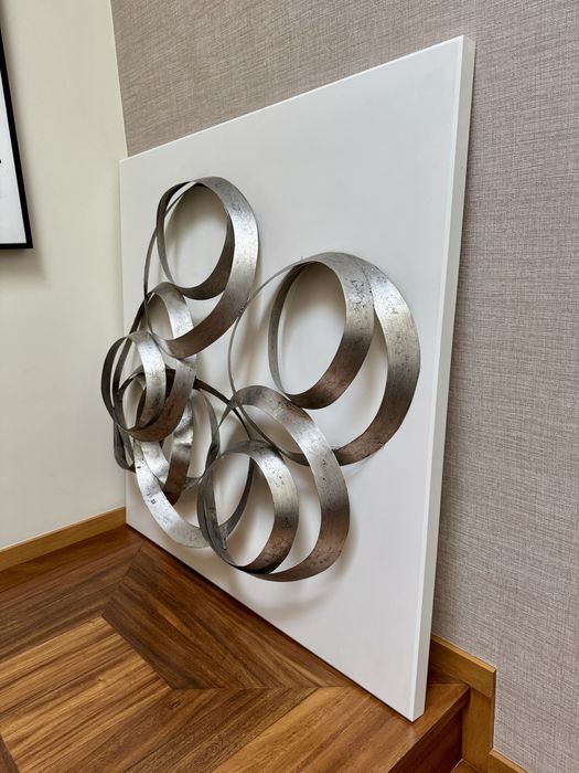 2 Quadros decorativos circulos de metal