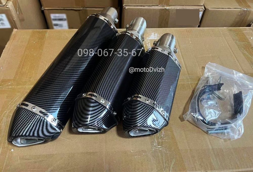 Мото вихлоп Акраповіч глушник карбон наклейка Akrapovic скутер Мустанг