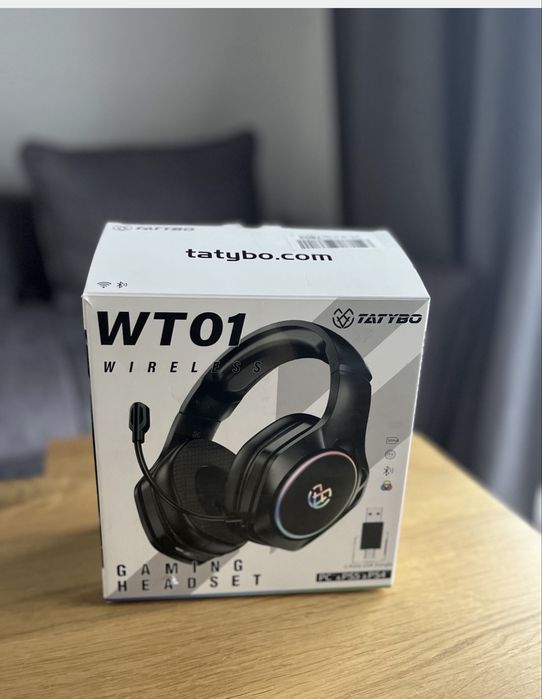 Bezprzewodowe słuchawki gamingowe czarne 2.4 GHz + Bluetooth jak nowe