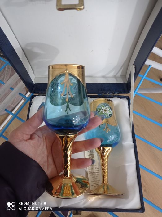 Copos vidro Murano com ouro 24k