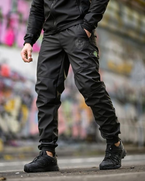 Костюм Тактический СофтШелл на Флисе STONE ISLAND Black! Костюм Тактичний Чорний СофтШелл STONE ISLAND! Костюм Soft Shell Осень-Зима! Размеры S-4XL!