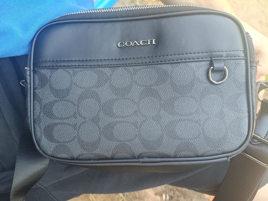 кожана сумка coach