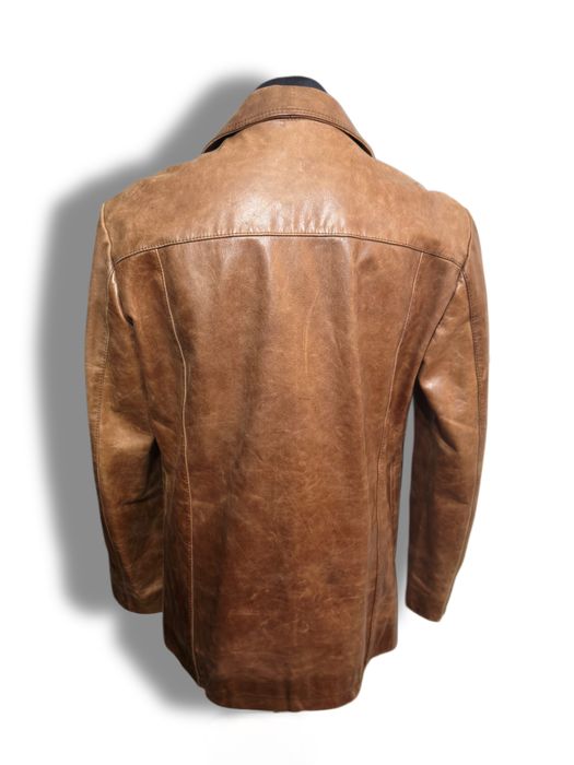 Kurtka skórzana NEXT męska brązowa 100% skóra – NOWA z metką | M