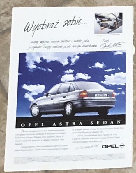 Plakat opel astra sedan samochód auto motoryzacja