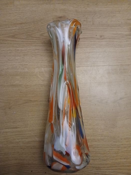 Szklany wazon sękacz wys 33cm zabkowice  Prl