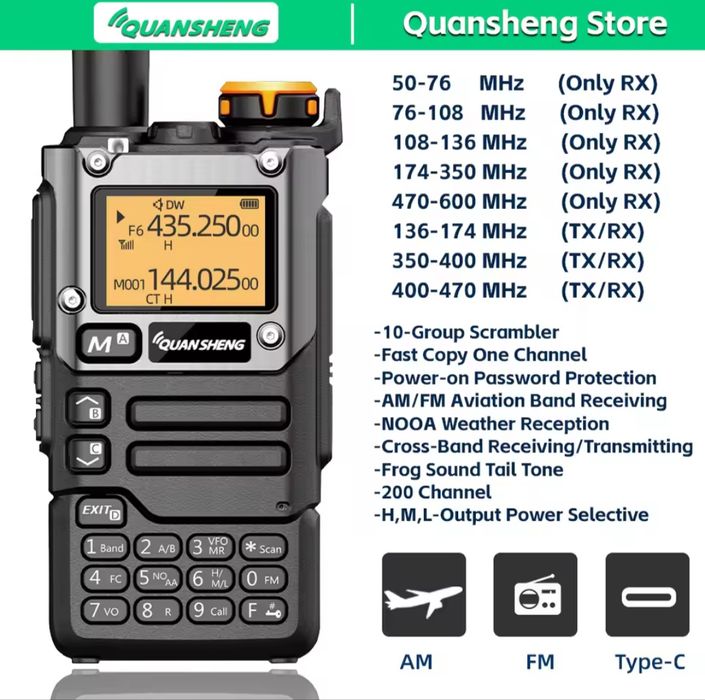 Рація QUANSHENG UV-K5(8). Є 2 шт. Версія V3