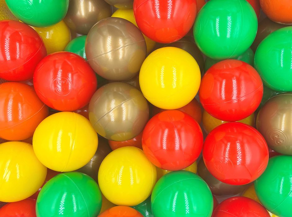 Plastikowe piłeczki piłki kulki - zestaw jesienny 150szt. 7cm