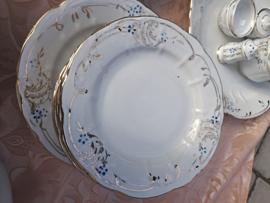 Сервіз столовий на 6 персон з позолотою"Незабудка"