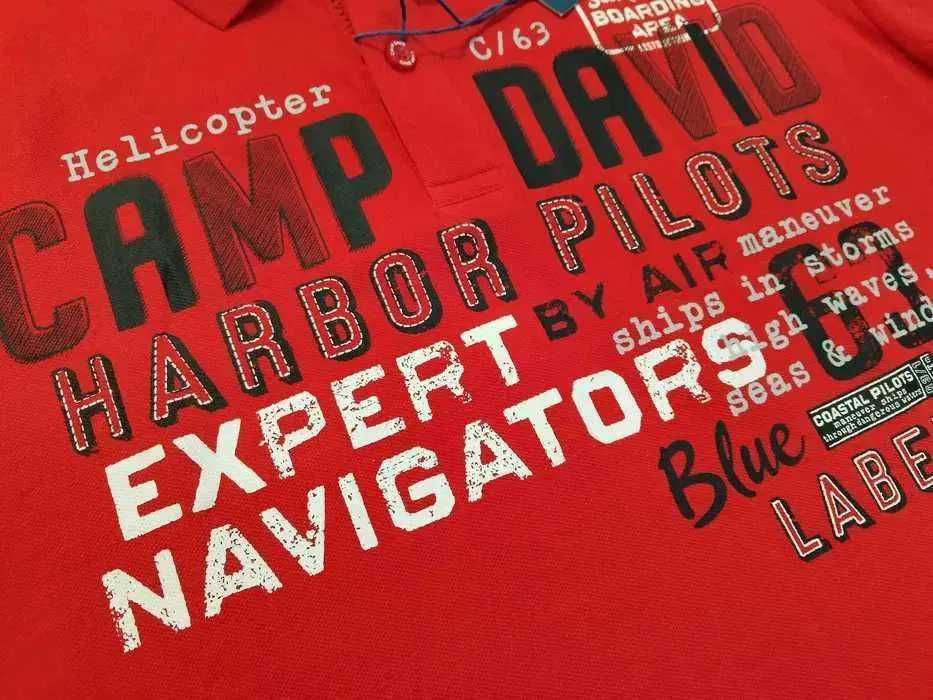 CAMP DAVID - NOWA! z LOGO i Metkami Koszulka Polo Męska rozmiar M/L