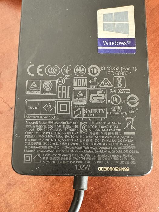 Великий вибір блоків  живлення microsoft surface model 1512, 1627, 1625, 1798 — перша ціна