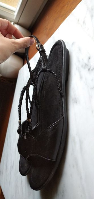 Lux skórzane Marc O'Polo sandały premium czarne 40 skóra naturalna