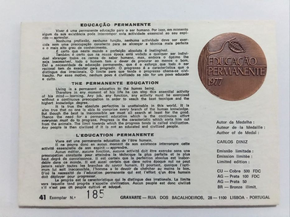 Filo-Medalhística - Educação Permanente