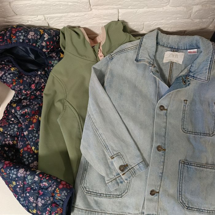 Куртка демісезона на дівчинку, джинсовка, Softshell 4-6р 104-116см