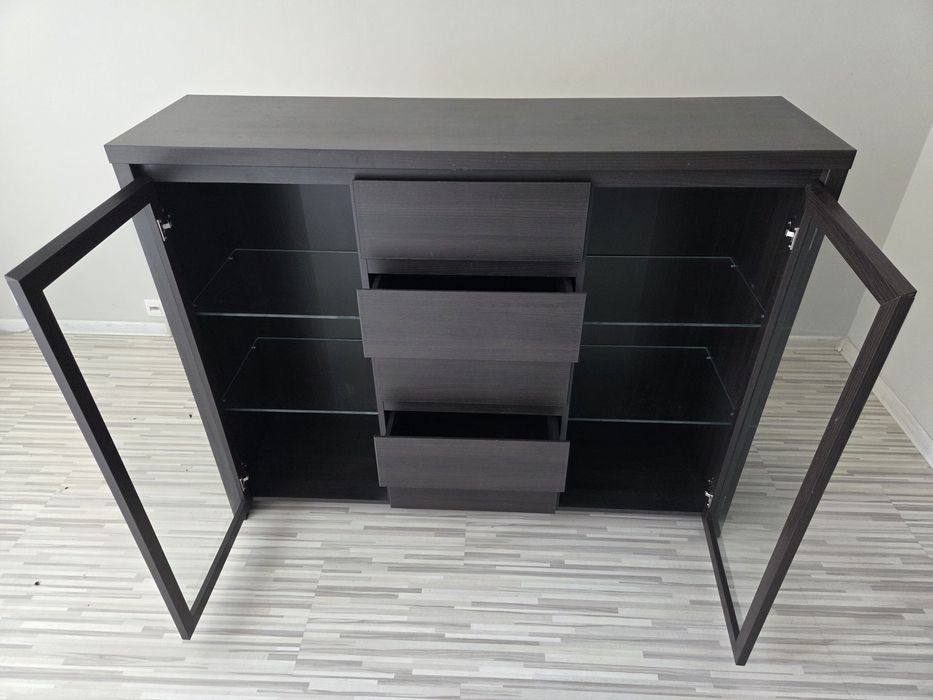 Komoda witryna Black Red White