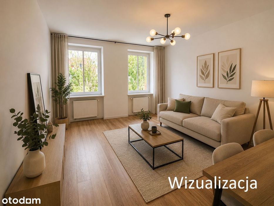 2 pokoje z kuchnią / 47 m² / cegła / blisko PKP