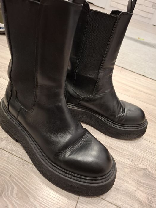 Botki, kozaki workery Badura skórzane 39