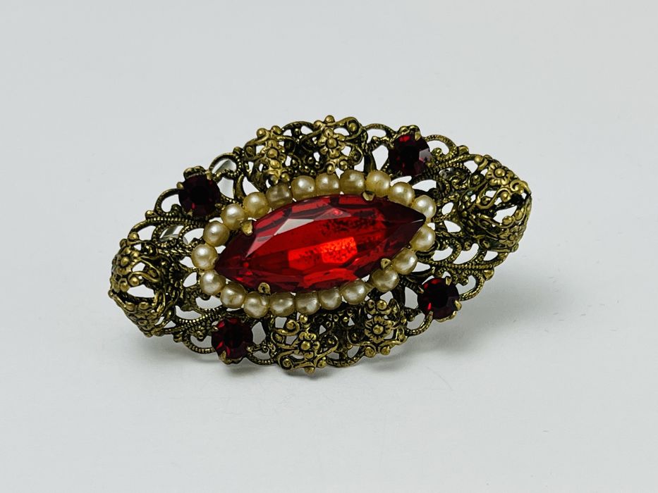 Редкая винтажная брошь Чехословакия СССР бижутерия брошка Красота!