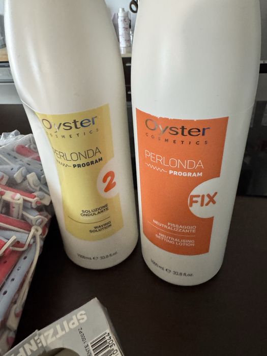 Permanente kit com rolos e produto