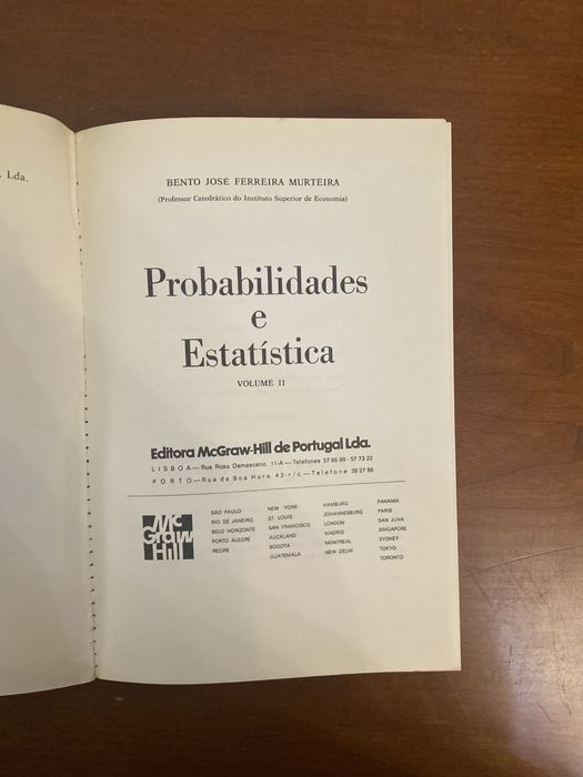 Livro Probabilidades e Estatística Volumes I e II