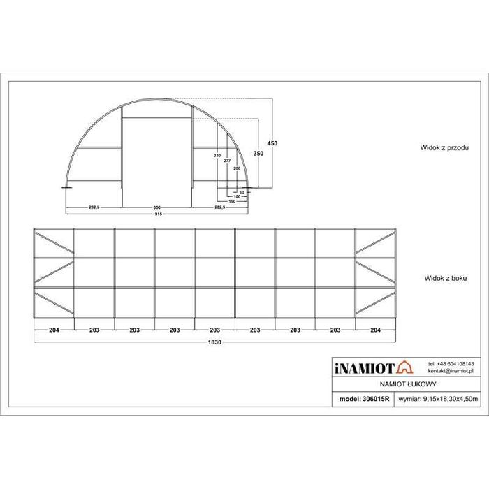 Hala namiotowa 9x18 magazyn całoroczny na bele PVC 900g Rabat 5%!