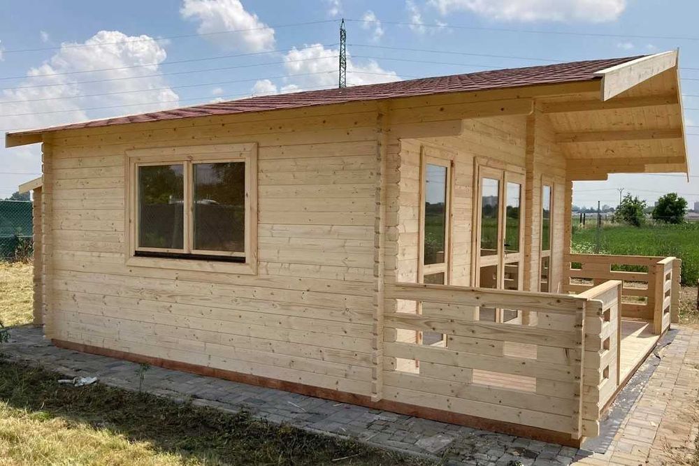 DOMEK WEEKEND 6x6m BAL 44mm Podłoga 28mm Duży Taras 1,45m Producent