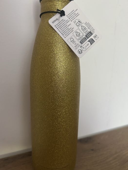 Brokatowa butelka termiczna koloz zloty 500ml