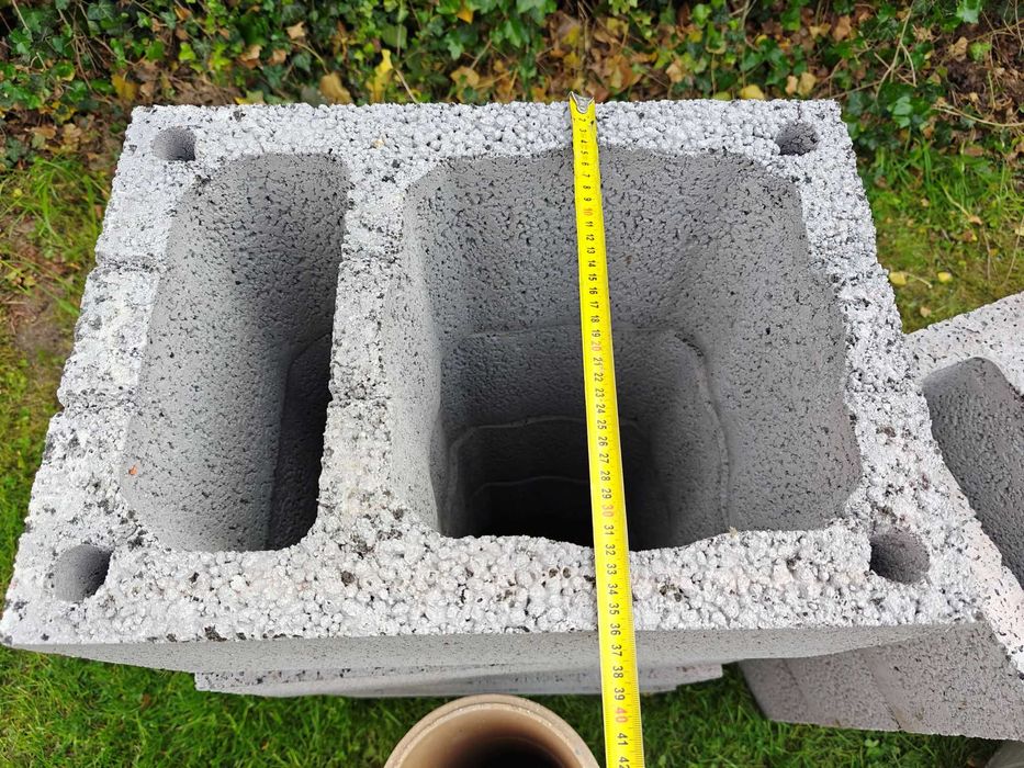 Ceramiczne wkłady kominowe 180 mm, nowe, firmy Leier + wełna, otulina