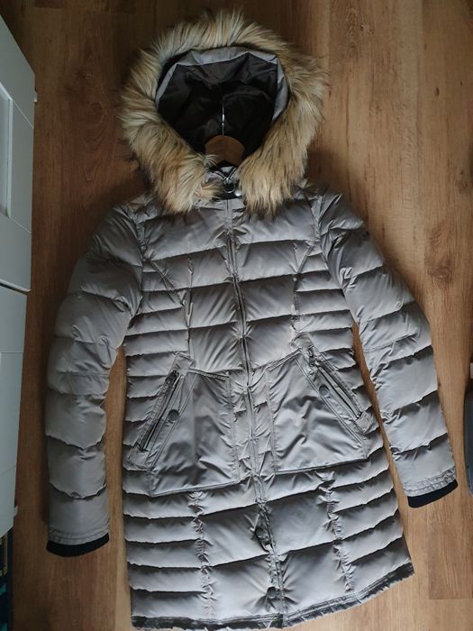 Zimowy ciepły płaszcz wypełnienie puch i pierze