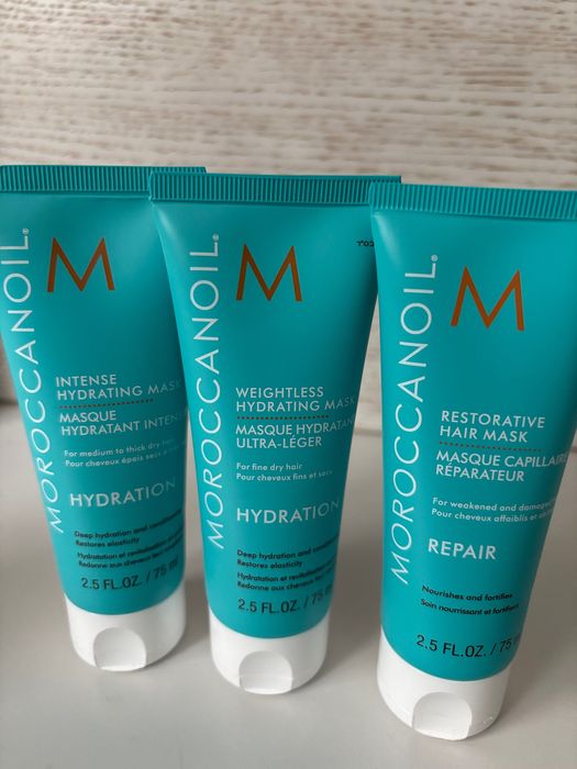 Moroccanoil zestaw 3 masek 75ml - Repair + weightless + hydrating