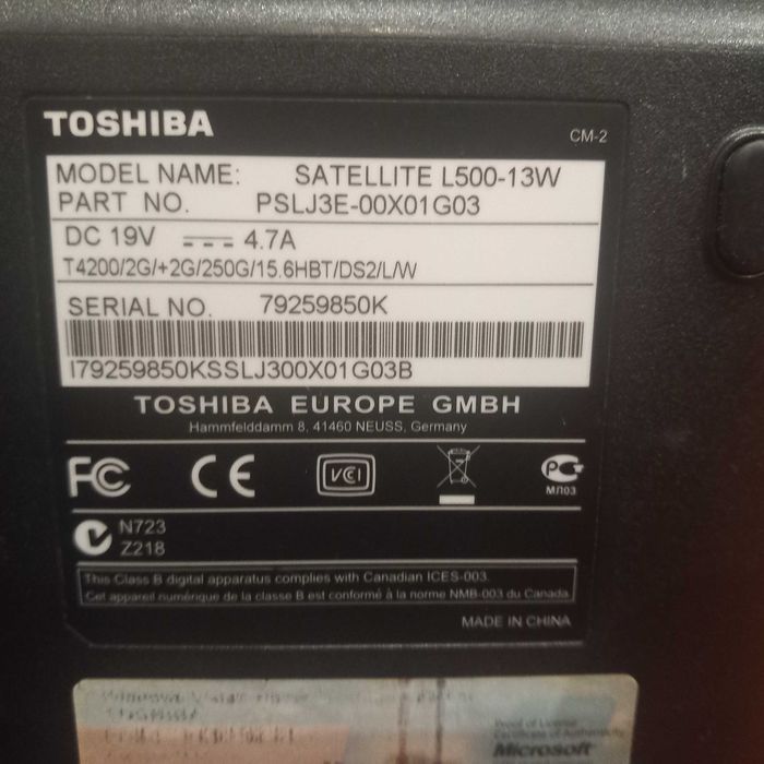 Portátil Toshiba Satellite