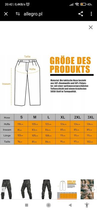 YEVHEV  spodnie taktyczne G3 prawie UF-PRO