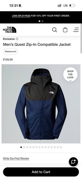 Куртка чоловіча The North Face Quest Waterproof M