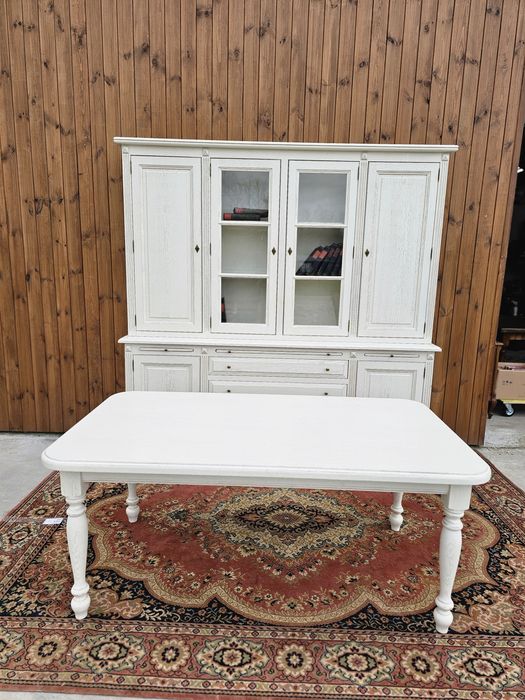 Stół dębowy bielony biały przecierki 180 cm #1580 Stylowy Węgrów
