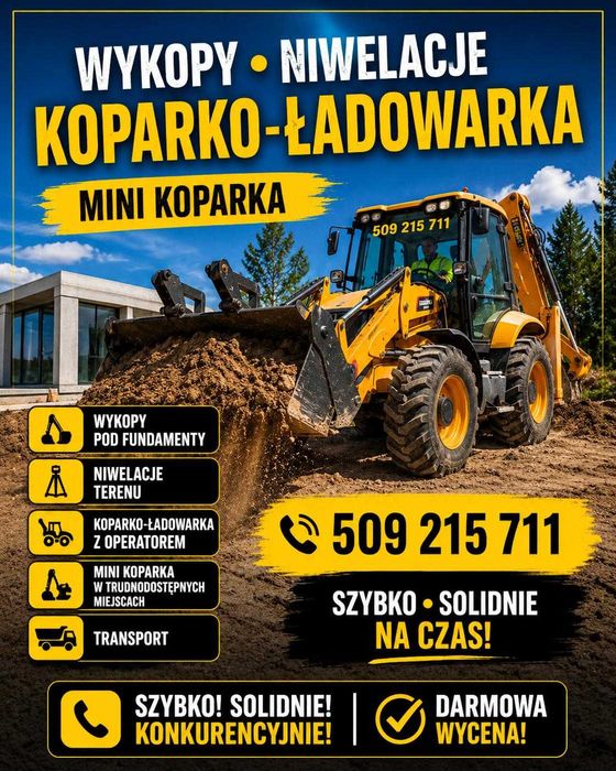 KOPARKA KOŁOWA / KOPARKA OBROTOWA Od zaraz  Piaseczno i Okolice
