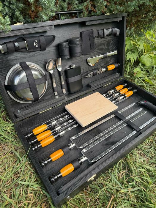 Набор шампуров в футляре кейсе на подарок мужчине парню мужу куму отцу