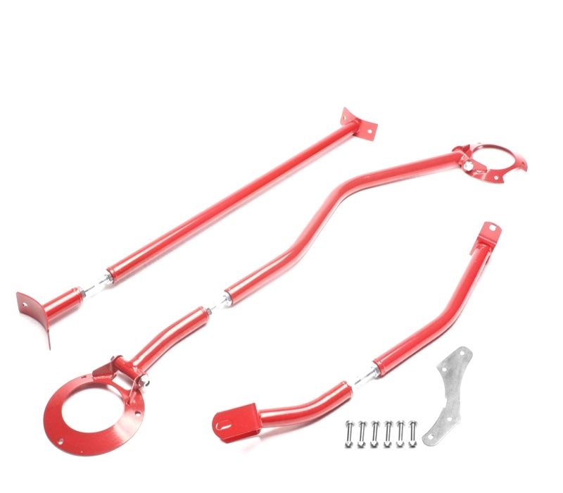 KIT BARRAS ANTI-APROXIMAÇÃO AJUSTÁVEIS VOLKSWAGEN VW POLO 86C 2F 81-94 VERMELHO