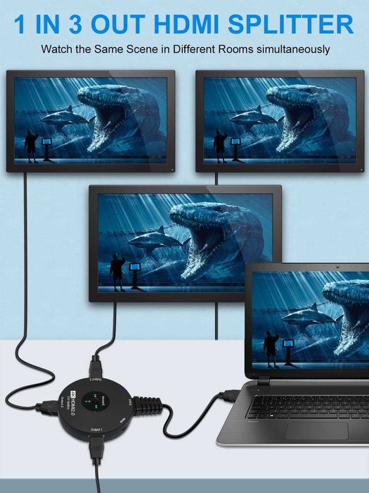 Przełącznik HDMI 4K 60Hz 3 wejścia 1 wyjście splitter HDMI 3-portowy