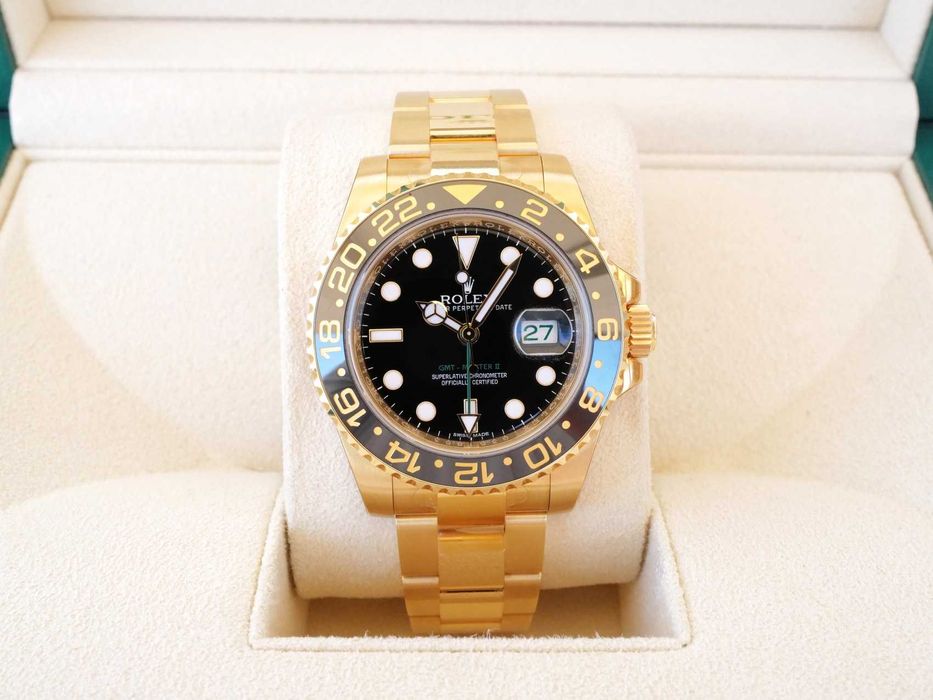 Rolex GMT-Master II 18K Yellow Gold Black Dial 40 NEW
