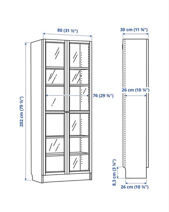 Estante Branca Portas Vidro Billy Oxberg IKEA