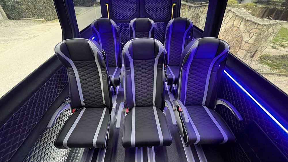 Zabudowa busa, montaż foteli brygadówka zabudowa osobowa/ turystyczna homologacja, kamper, sprinter master crafter ducato man vito trafic vivaro T5 T6