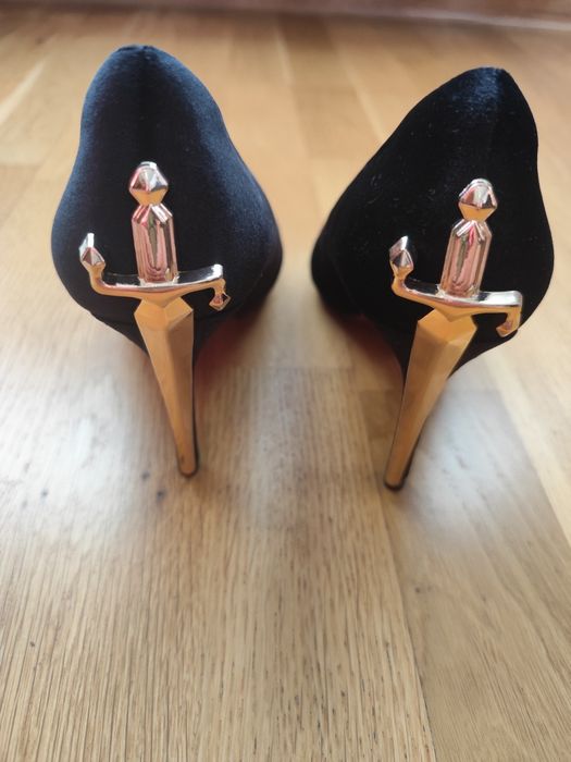 Buty obcas wysokie czarne NOWE róż 41-42