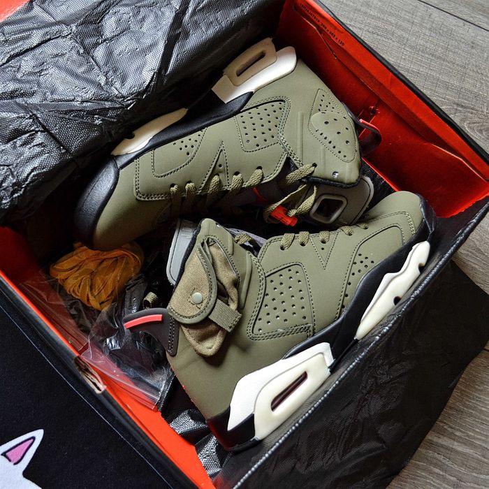 Мужские кроссовки Nike Travis Scott x Air Jordan 6 Retro GS 'Olive'