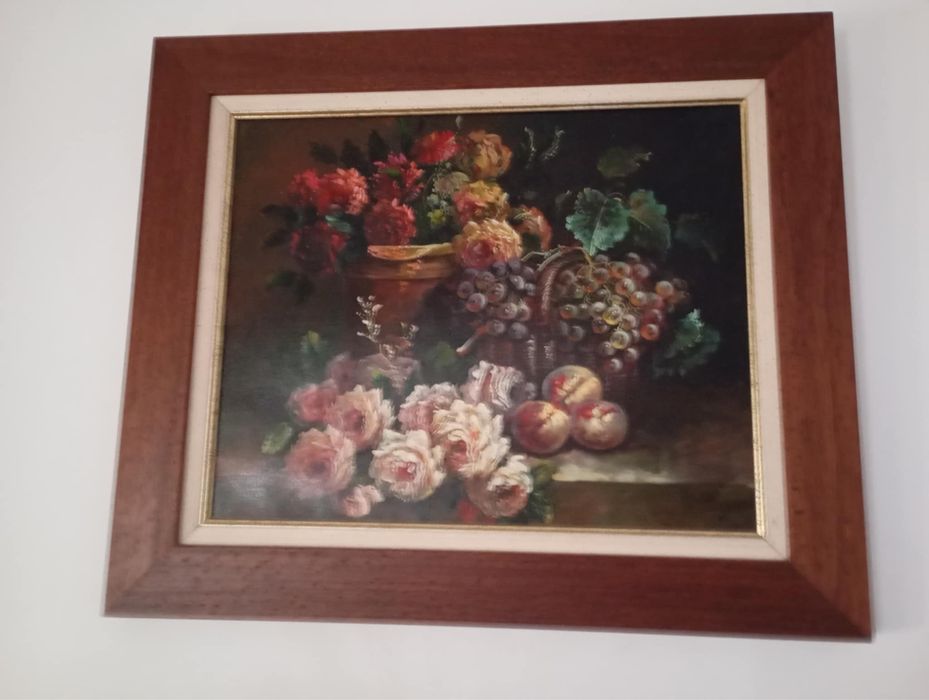 Quadro pintado a óleo Flora