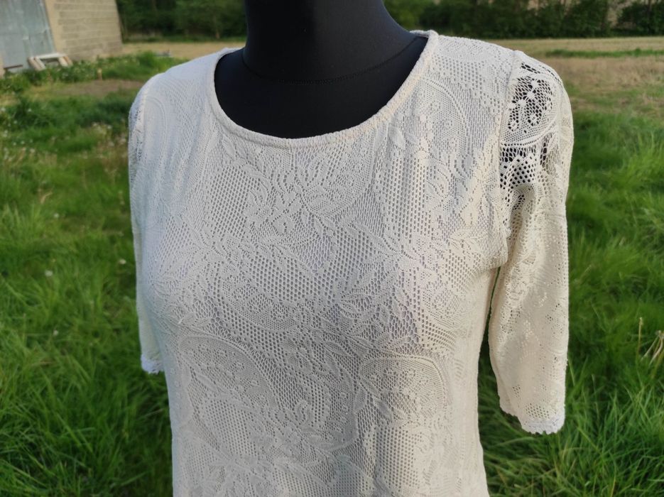 Koronkowa bluzka TUNIKA ecru Dorothy Perkins 42 XL