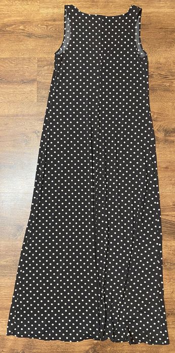 Klasyczna prosta długa maxi sukienka grochy groszki Calzedonia Cobey