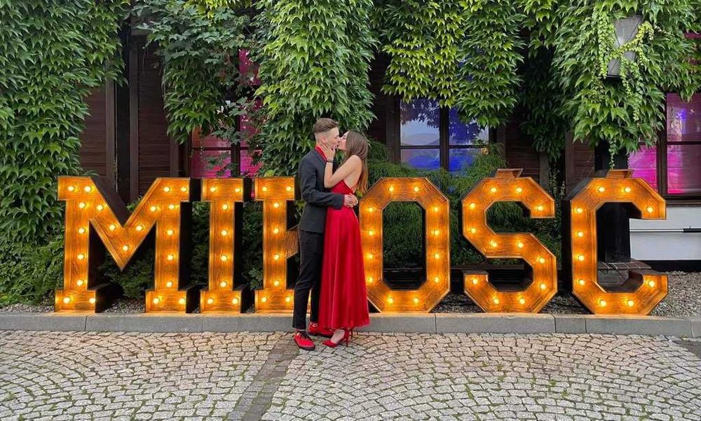 Wynajem napisów rustykalnych MIŁOŚĆ, LOVE, BAR,  led - SWEET