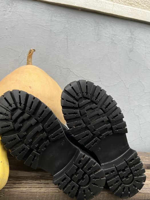 Botki Czarny skórzane sznurowane 38