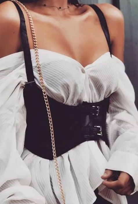 Nowy czarny gorset kamizelka S/M cosplay Halloween